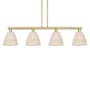 Innovations Lighting Bristol Natural 4 Light 52" Wide Linear Pendant Brushed Brass / Natural