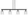 Innovations Lighting Cobbleskill 4 Light 48" Wide Linear Pendant Matte Black / Clear