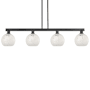 Innovations Lighting White Mouchette 4 Light 51" Wide Linear Pendant Matte Black / White Mouchette