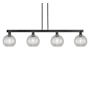 Innovations Lighting Athens 4 Light 51" Wide Linear Pendant Matte Black / Clear Basketweave