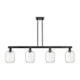 Innovations Lighting Preston 4 Light 48" Wide Linear Pendant Matte Black / Clear