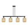 Innovations Lighting Preston 4 Light 48" Wide Linear Pendant Matte Black / Mercury