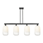 Innovations Lighting Brookhaven Cloche 4 Light 48" Wide Linear Pendant Matte Black / Opal