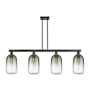 Innovations Lighting Brookhaven Cloche 4 Light 48" Wide Linear Pendant Matte Black / Slate