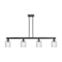 Innovations Lighting Bridal Veil 4 Light 48" Wide Linear Pendant Matte Black / Seedy