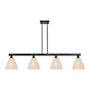 Innovations Lighting Natural Ballston Dome 4 Light 48" Wide Linear Pendant Matte Black / Natural