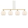 Innovations Lighting Athens 4 Light 53" Wide Linear Pendant Champagne Bronze / Matte White