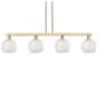 Innovations Lighting White Mouchette 4 Light 51" Wide Linear Pendant Champagne Bronze / White Mouchette