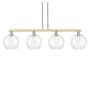 Innovations Lighting Athens 4 Light 53" Wide Linear Pendant Champagne Bronze / Clear
