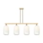 Innovations Lighting Brookhaven Cloche 4 Light 48" Wide Linear Pendant Champagne Bronze / Opal