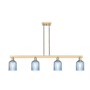 Innovations Lighting Bridal Veil 4 Light 48" Wide Linear Pendant Champagne Bronze / Blue