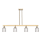 Innovations Lighting Bridal Veil 4 Light 48" Wide Linear Pendant Champagne Bronze / Clear