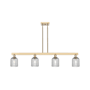 Innovations Lighting Bridal Veil 4 Light 48" Wide Linear Pendant Champagne Bronze / Light Smoke