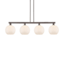 Innovations Lighting Athens 4 Light 53" Wide Linear Pendant Oil Rubbed Bronze / Matte White