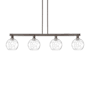 Innovations Lighting Athens Water Glass 4 Light 51" Wide Linear Pendant Oil Rubbed Bronze / Clear Water Glass