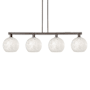 Innovations Lighting White Mouchette 4 Light 53" Wide Linear Pendant Oil Rubbed Bronze / White Mouchette