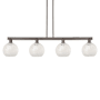 Innovations Lighting White Mouchette 4 Light 51" Wide Linear Pendant Oil Rubbed Bronze / White Mouchette