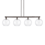 Innovations Lighting Athens 4 Light 53" Wide Linear Pendant Oil Rubbed Bronze / Clear