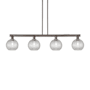 Innovations Lighting Athens 4 Light 51" Wide Linear Pendant Oil Rubbed Bronze / Clear Basketweave