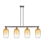 Innovations Lighting Brookhaven Cloche 4 Light 48" Wide Linear Pendant Oil Rubbed Bronze / Amber