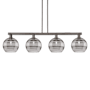 Innovations Lighting Rochester 4 Light 53" Wide Linear Pendant Oil Rubbed Bronze / Light Smoke