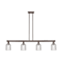 Innovations Lighting Bridal Veil 4 Light 48" Wide Linear Pendant Oil Rubbed Bronze / Clear