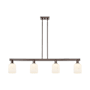 Innovations Lighting Bridal Veil 4 Light 48" Wide Linear Pendant Oil Rubbed Bronze / Gloss White