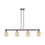 Innovations Lighting Bridal Veil 4 Light 48" Wide Linear Pendant Oil Rubbed Bronze / Mercury