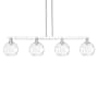 Innovations Lighting Athens Water Glass 4 Light 51" Wide Linear Pendant Polished Chrome / Clear Water Glass
