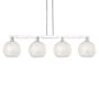 Innovations Lighting White Mouchette 4 Light 53" Wide Linear Pendant Polished Chrome / White Mouchette