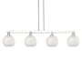 Innovations Lighting White Mouchette 4 Light 51" Wide Linear Pendant Polished Chrome / White Mouchette