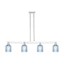 Innovations Lighting Bridal Veil 4 Light 48" Wide Linear Pendant Polished Chrome / Blue