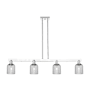 Innovations Lighting Bridal Veil 4 Light 48" Wide Linear Pendant Polished Chrome / Light Smoke