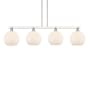 Innovations Lighting Athens 4 Light 53" Wide Linear Pendant Polished Nickel / Matte White