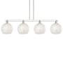 Innovations Lighting White Mouchette 4 Light 53" Wide Linear Pendant Polished Nickel / White Mouchette
