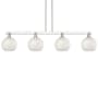 Innovations Lighting White Mouchette 4 Light 51" Wide Linear Pendant Polished Nickel / White Mouchette