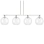 Innovations Lighting Athens 4 Light 53" Wide Linear Pendant Polished Nickel / Clear
