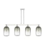 Innovations Lighting Brookhaven Cloche 4 Light 48" Wide Linear Pendant Polished Nickel / Slate