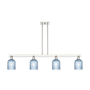Innovations Lighting Bridal Veil 4 Light 48" Wide Linear Pendant Polished Nickel / Blue