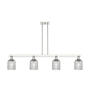 Innovations Lighting Bridal Veil 4 Light 48" Wide Linear Pendant Polished Nickel / Light Smoke