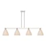 Innovations Lighting Natural Ballston Dome 4 Light 48" Wide Linear Pendant Polished Nickel / Natural