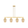 Innovations Lighting Preston 4 Light 48" Wide Linear Pendant Satin Gold / Mercury