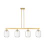 Innovations Lighting Preston 4 Light 48" Wide Linear Pendant Satin Gold / Clear