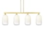 Innovations Lighting Brookhaven Cloche 4 Light 48" Wide Linear Pendant Satin Gold / Opal
