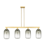 Innovations Lighting Brookhaven Cloche 4 Light 48" Wide Linear Pendant Satin Gold / Slate