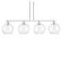 Innovations Lighting Athens 4 Light 53" Wide Linear Pendant Brushed Satin Nickel / Clear