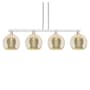 Innovations Lighting Athens 4 Light 53" Wide Linear Pendant Brushed Satin Nickel / Mercury