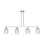 Innovations Lighting Bridal Veil 4 Light 48" Wide Linear Pendant Brushed Satin Nickel / Clear