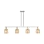 Innovations Lighting Bridal Veil 4 Light 48" Wide Linear Pendant Brushed Satin Nickel / Mercury