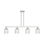 Innovations Lighting Bridal Veil 4 Light 48" Wide Linear Pendant Brushed Satin Nickel / Seedy